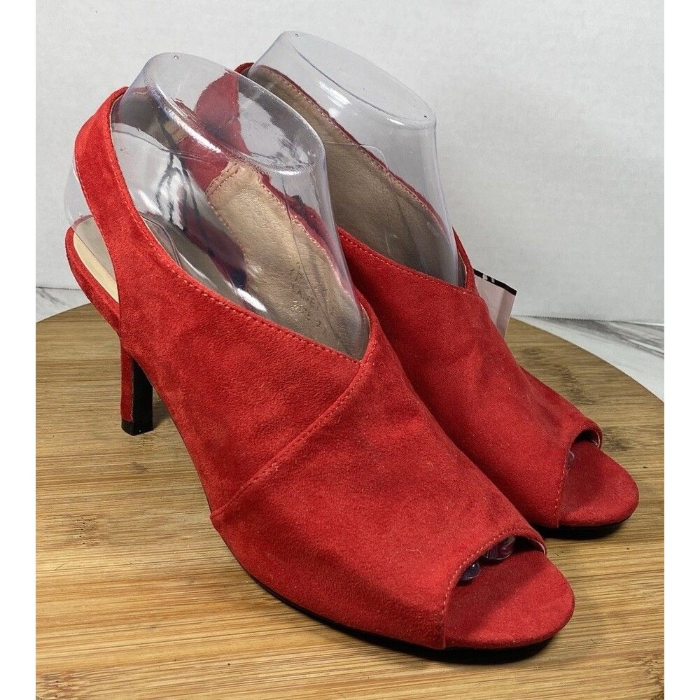Jessica Carlyle Slingback Peep-toe Pump Red Sz 7.5 NWT